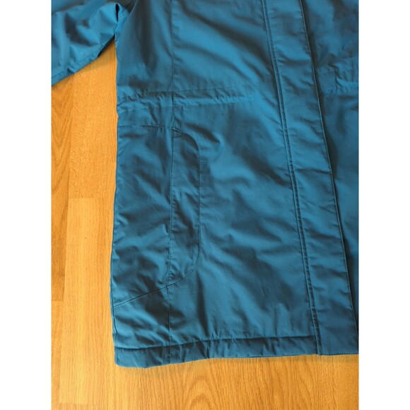 LL Bean Winter Warmer Jacket Womens Large Petite Blue Sherpa Fleece Coat Hooded - Picture 4 of 9